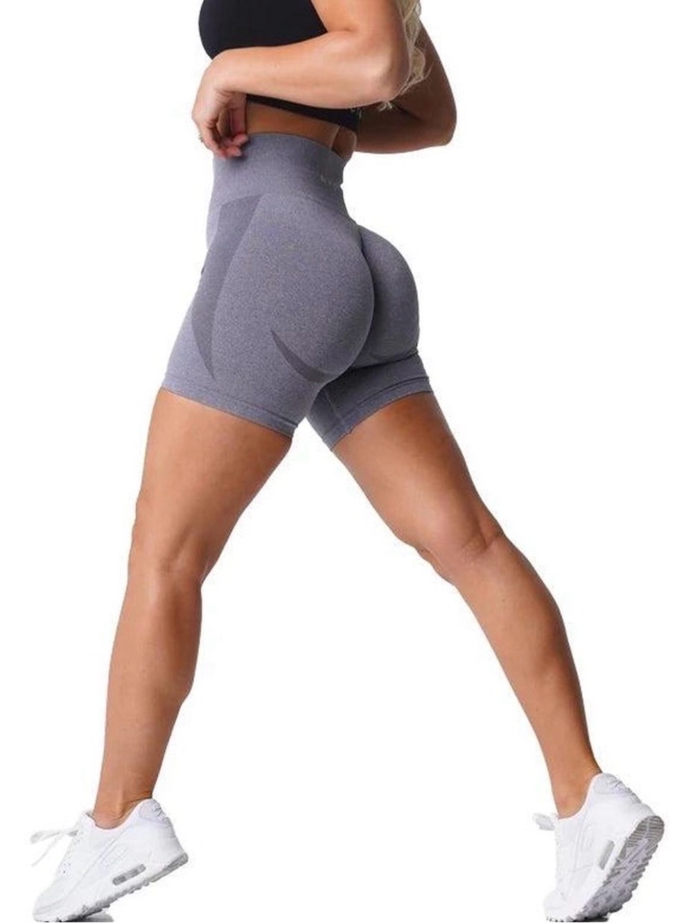 NVGTN Solid Seamless Gray Biker Shorts